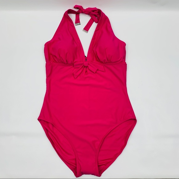 Dkny Swim Dkny Hot Pink Halter One Piece Swimsuit Poshmark